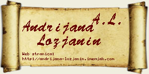 Andrijana Lozjanin vizit kartica